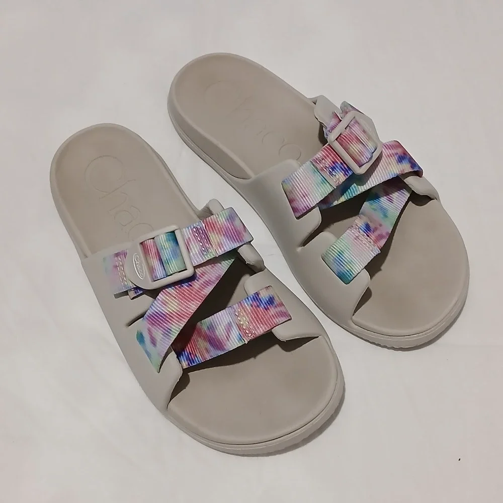 Chacos Kids‎ Size K2 Slides Tie Dye Adjustable Straps Sandal Beach Pool Comfort